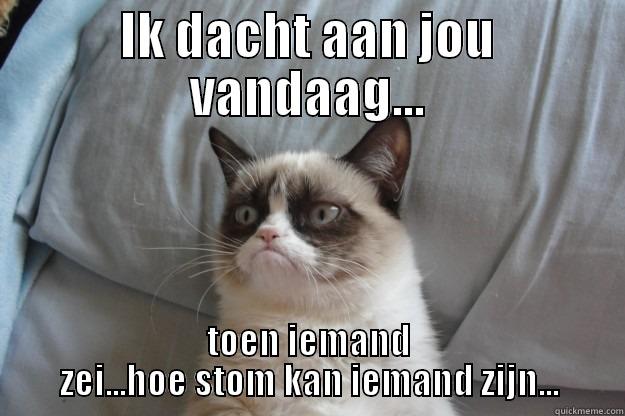 IK DACHT AAN JOU VANDAAG... TOEN IEMAND ZEI...HOE STOM KAN IEMAND ZIJN... Grumpy Cat