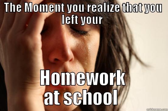 Homework Struggle - THE MOMENT YOU REALIZE THAT YOU LEFT YOUR  HOMEWORK AT SCHOOL  First World Problems