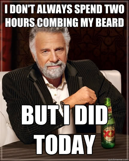 I don't always spend two hours combing my beard But I did today - I don't always spend two hours combing my beard But I did today  The Most Interesting Man In The World