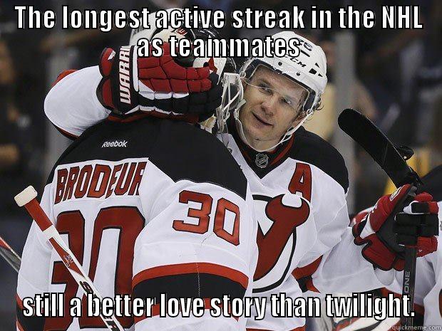 THE LONGEST ACTIVE STREAK IN THE NHL AS TEAMMATES STILL A BETTER LOVE STORY THAN TWILIGHT. Misc