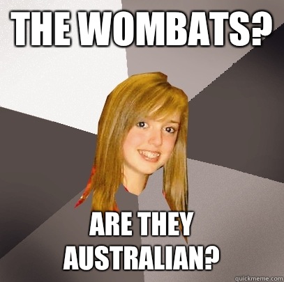 The Wombats? Are they Australian?  Musically Oblivious 8th Grader