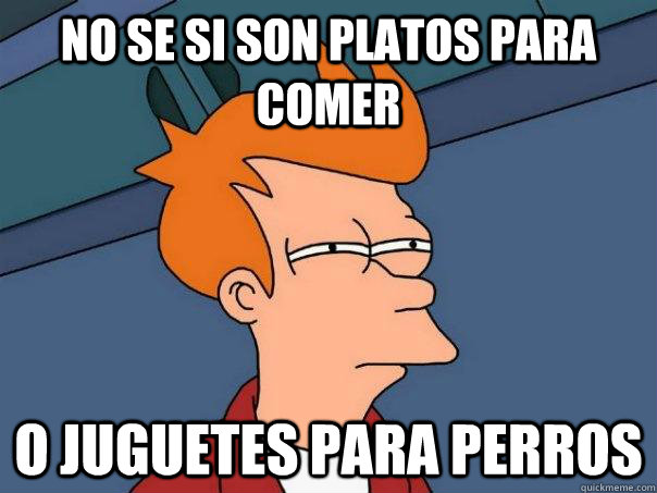 No se si son platos para comer o juguetes para perros  Futurama Fry