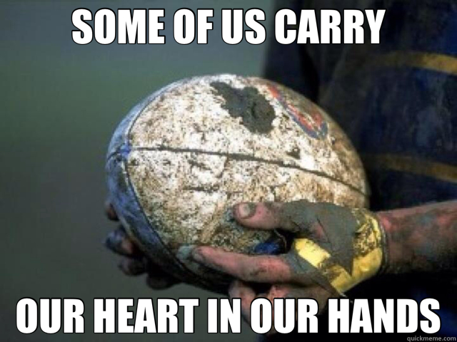 SOME OF US CARRY OUR HEART IN OUR HANDS  