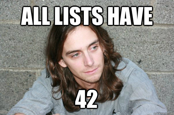 All lists have 42 - All lists have 42  Good Guy Gabarro