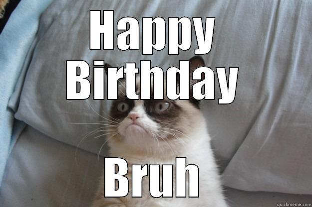 HAPPY BIRTHDAY BRUH Grumpy Cat