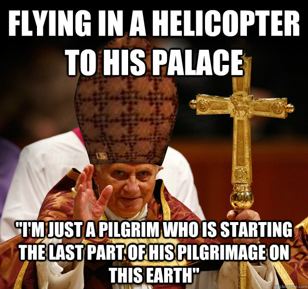 Flying in a helicopter to his palace 