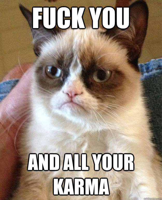 Fuck You and all your karma  Grumpy Cat