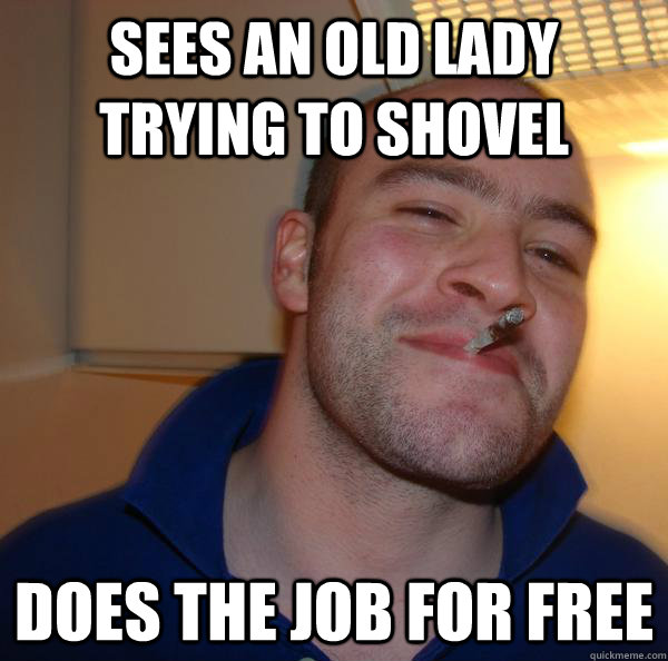 Sees an old lady trying to shovel Does the job for free - Sees an old lady trying to shovel Does the job for free  Misc