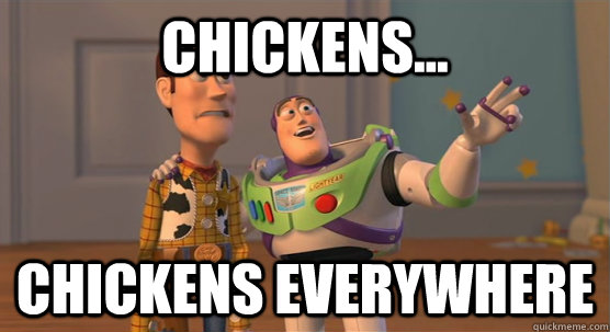 Chickens... Chickens everywhere  Toy Story Everywhere