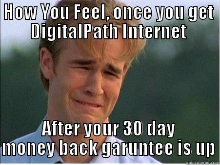 HOW YOU FEEL, ONCE YOU GET DIGITALPATH INTERNET AFTER YOUR 30 DAY MONEY BACK GARUNTEE IS UP 1990s Problems