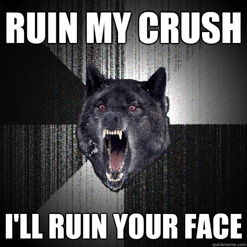 Ruin my crush I'll ruin your face  Insanity Wolf