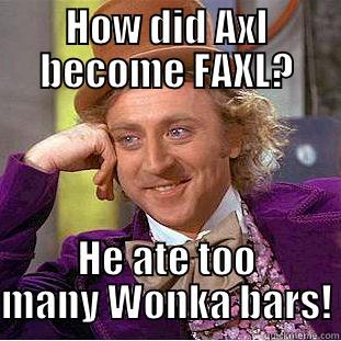 HOW DID AXL BECOME FAXL? HE ATE TOO MANY WONKA BARS! Condescending Wonka