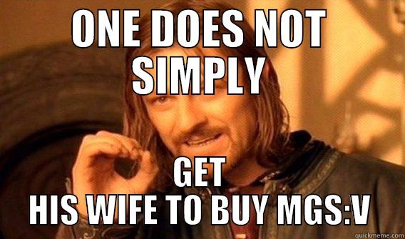 ONE DOES NOT SIMPLY GET HIS WIFE TO BUY MGS:V One Does Not Simply