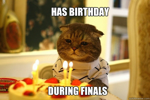 HAS BIRTHDAY DURING FINALS - HAS BIRTHDAY DURING FINALS  Misc