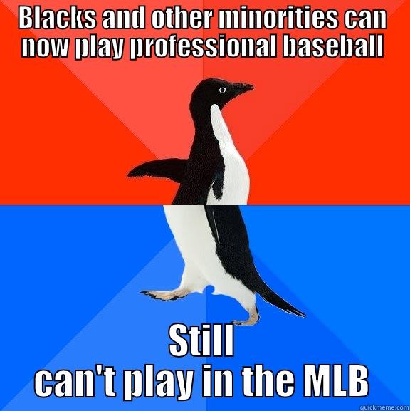 Negro League Problems - BLACKS AND OTHER MINORITIES CAN NOW PLAY PROFESSIONAL BASEBALL STILL CAN'T PLAY IN THE MLB Socially Awesome Awkward Penguin