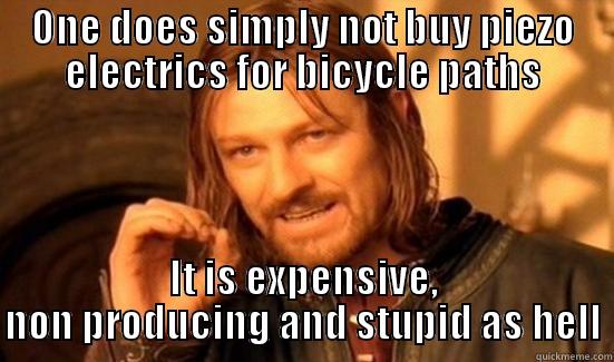 Boromir does not give a shit about piezoelectrics - ONE DOES SIMPLY NOT BUY PIEZO ELECTRICS FOR BICYCLE PATHS IT IS EXPENSIVE, NON PRODUCING AND STUPID AS HELL Boromir