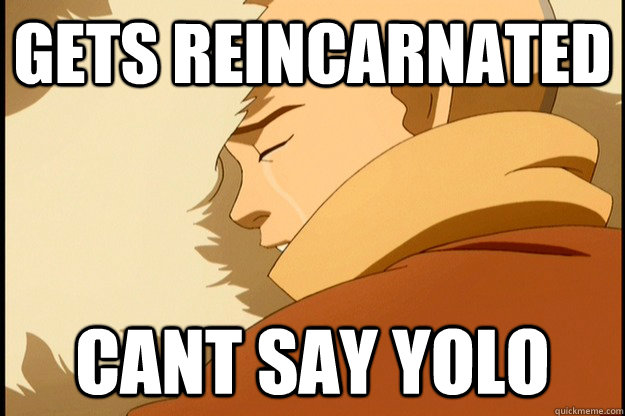 Gets reincarnated cant say yolo - Gets reincarnated cant say yolo  Avatar world problems