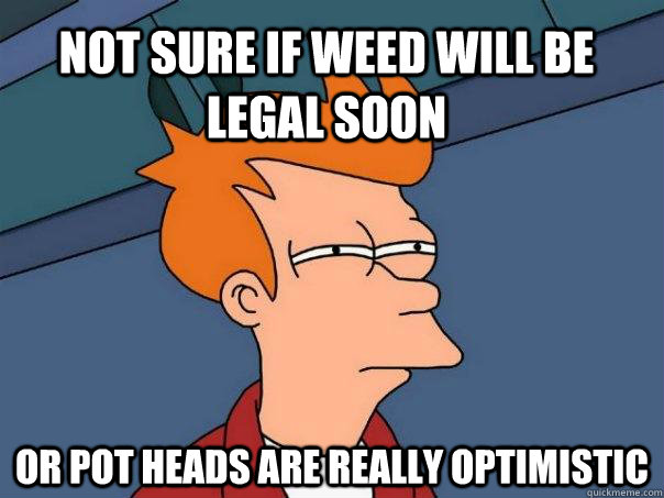 Not sure if weed will be legal soon Or pot heads are really optimistic  Futurama Fry