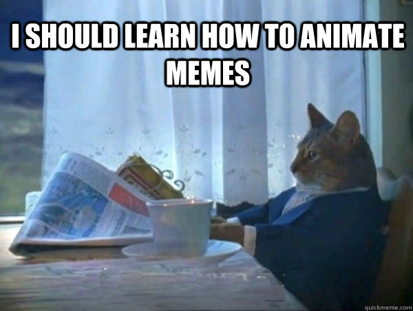 I should learn how to animate memes  - I should learn how to animate memes   morning realization newspaper cat meme