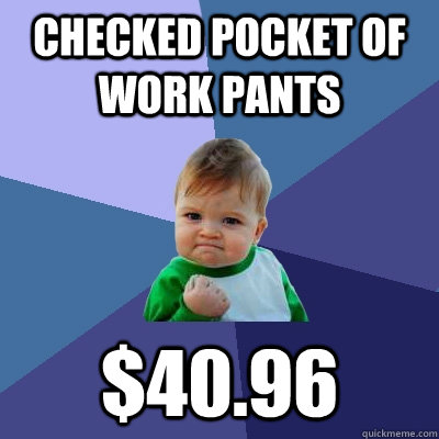 Checked pocket of work pants $40.96  Success Kid