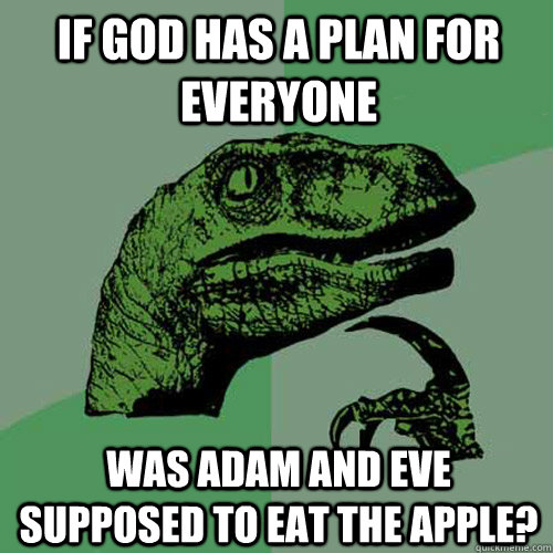 If God has a plan for everyone Was Adam and Eve supposed to eat the apple?  Philosoraptor