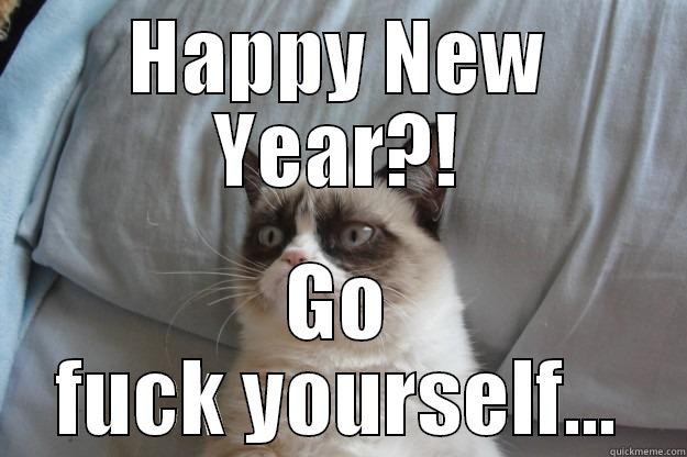 HAPPY NEW YEAR?! GO FUCK YOURSELF... Grumpy Cat