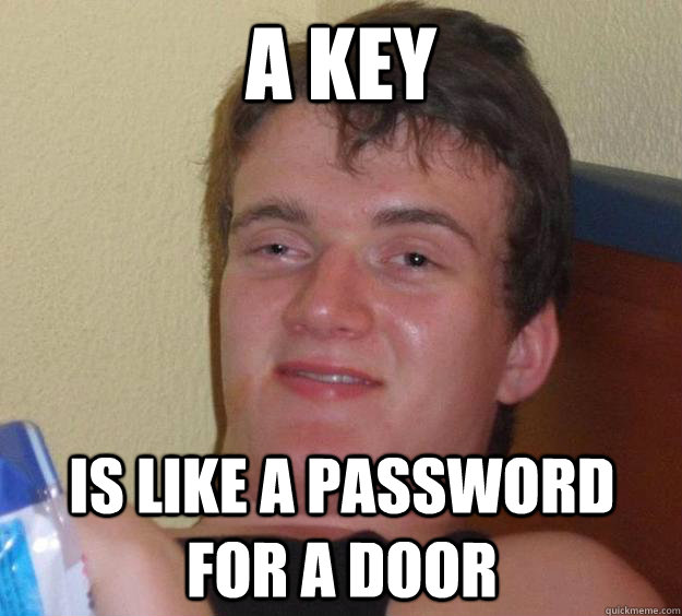 A key is like a password for a door  10 Guy