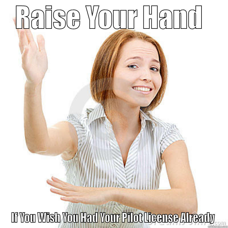 Raise Your Hand! - RAISE YOUR HAND  IF YOU WISH YOU HAD YOUR PILOT LICENSE ALREADY Misc