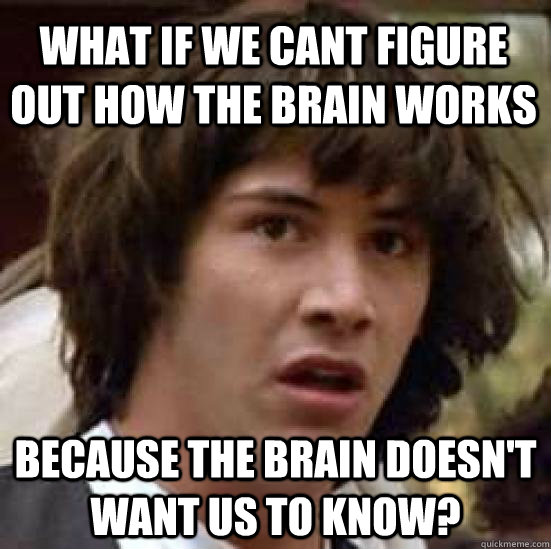 What if we cant figure out how the brain works because the brain doesn't want us to know? - What if we cant figure out how the brain works because the brain doesn't want us to know?  conspiracy keanu