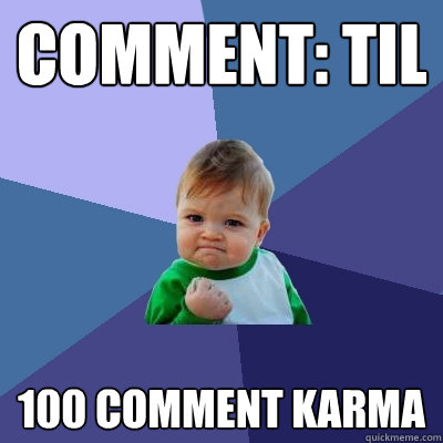 Comment: TIL 100 Comment Karma  Success Kid