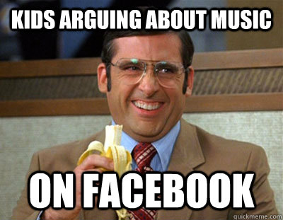 kids arguing about music on facebook  Laughing brick