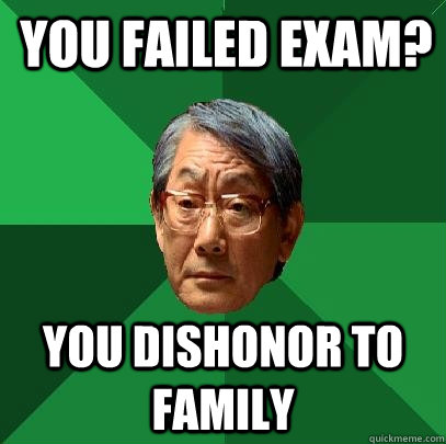 You failed exam? You dishonor to family  High Expectations Asian Father