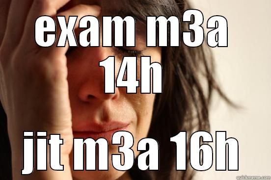 EXAM M3A 14H JIT M3A 16H First World Problems