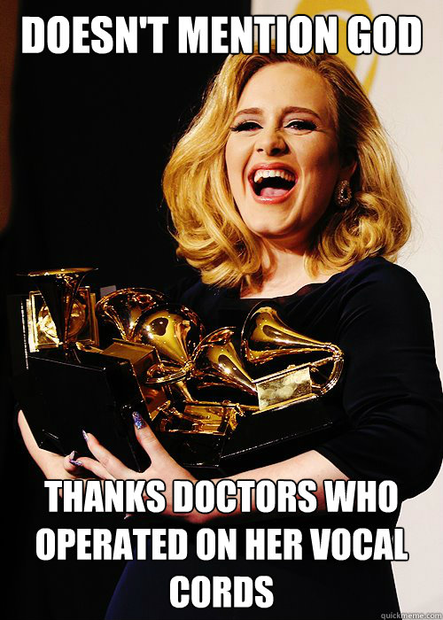 Doesn't Mention God Thanks doctors who operated on her vocal cords - Doesn't Mention God Thanks doctors who operated on her vocal cords  Good Girl Adele