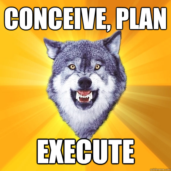 conceive, plan execute  Courage Wolf