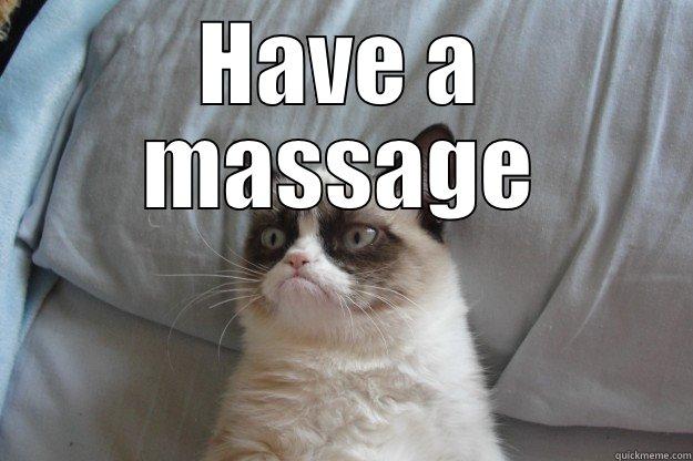 HAVE A MASSAGE  Grumpy Cat