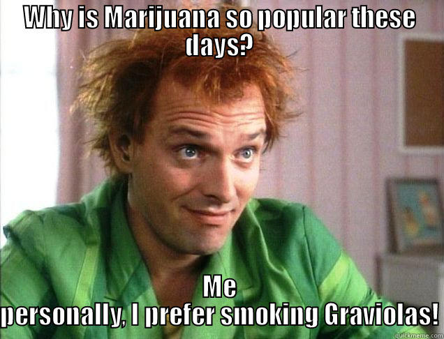 WHY IS MARIJUANA SO POPULAR THESE DAYS? ME PERSONALLY, I PREFER SMOKING GRAVIOLAS! Misc