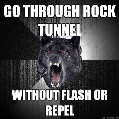 Go through Rock Tunnel Without Flash or Repel  Insanity Wolf