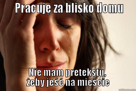     PRACUJĘ ZA BLISKO DOMU   NIE MAM PRETEKSTU,         ŻEBY JEŚĆ NA MIEŚCIE        First World Problems