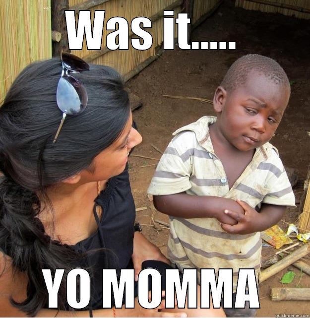 WAS IT..... YO MOMMA Skeptical Third World Kid