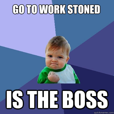 GO To work stoned is the boss  Success Kid