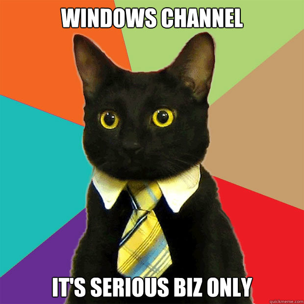 Windows Channel It's serious biz only  Business Cat