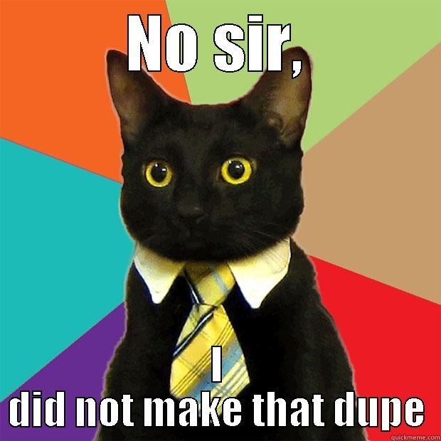 NO SIR, I DID NOT MAKE THAT DUPE Business Cat