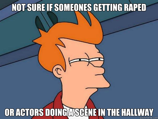 Not Sure if someones getting raped  or actors doing a scene in the hallway  Futurama Fry