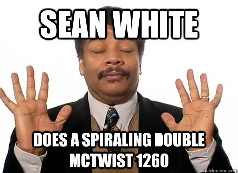 Sean White Does a spiraling Double McTwist 1260  Neil deGrasse Tyson is impressed