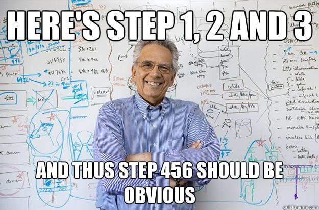 Here's step 1, 2 and 3 and thus step 456 should be obvious  Engineering Professor