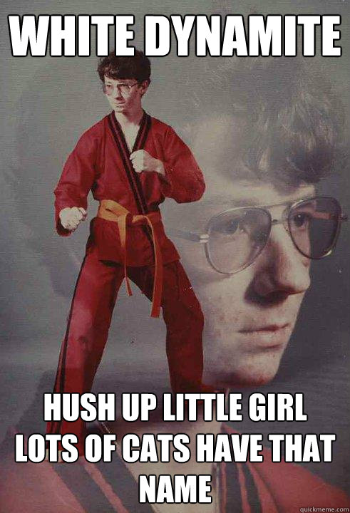 white dynamite hush up little girl lots of cats have that name - white dynamite hush up little girl lots of cats have that name  Karate Kyle