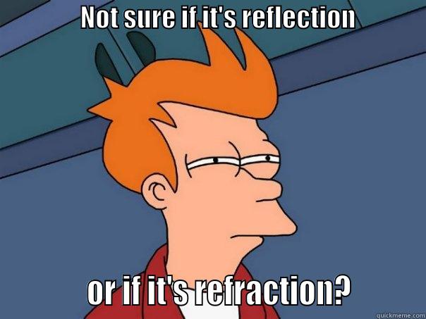                 NOT SURE IF IT'S REFLECTION                            OR IF IT'S REFRACTION?         Futurama Fry