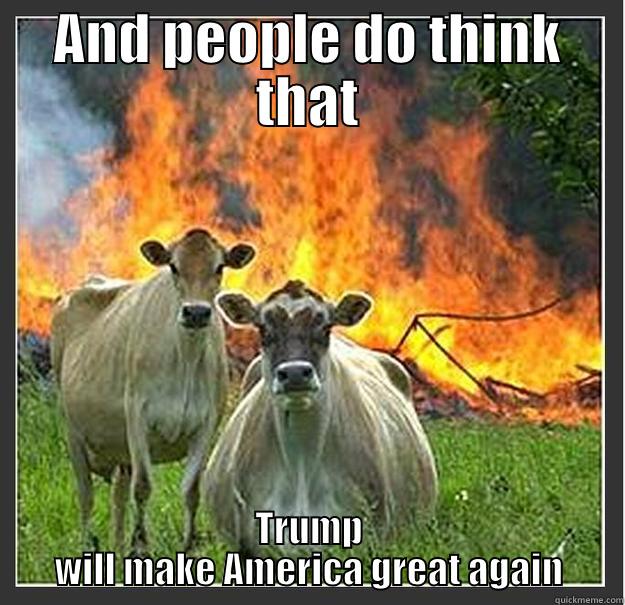 AND PEOPLE DO THINK THAT TRUMP WILL MAKE AMERICA GREAT AGAIN Evil cows