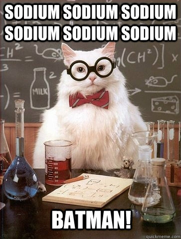 SODIUM SODIUM SODIUM SODIUM SODIUM SODIUM BATMAN! - SODIUM SODIUM SODIUM SODIUM SODIUM SODIUM BATMAN!  Chemistry Cat